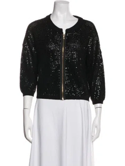Pre-owned Marc By Marc Jacobs Wool Patterned Bomber Jacket In Black