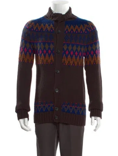 Pre-owned Marc By Marc Jacobs Wool Patterned Cardigan In Multi