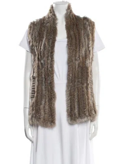 Pre-owned Marc By Marc Jacobs Wool Patterned Fur Jacket In Brown