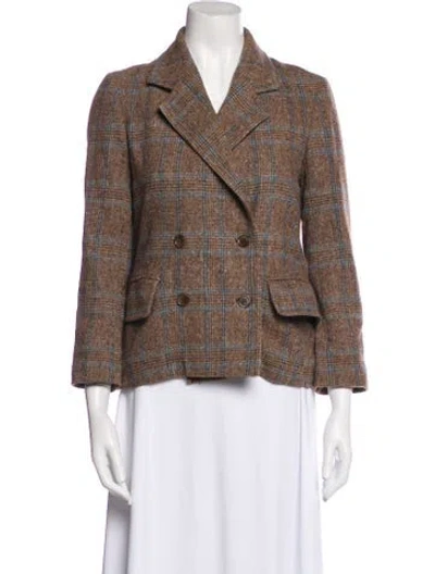 Pre-owned Marc By Marc Jacobs Wool Plaid Print Blazer In Neutral