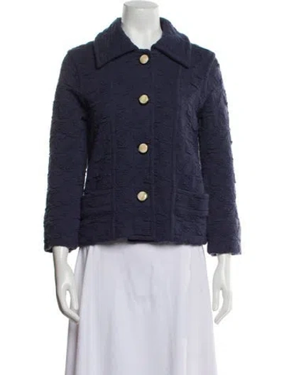 Pre-owned Marc By Marc Jacobs Wool Printed Evening Jacket In Blue