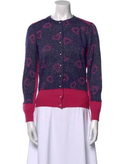 Pre-owned Marc By Marc Jacobs Wool Printed Sweater In Purple