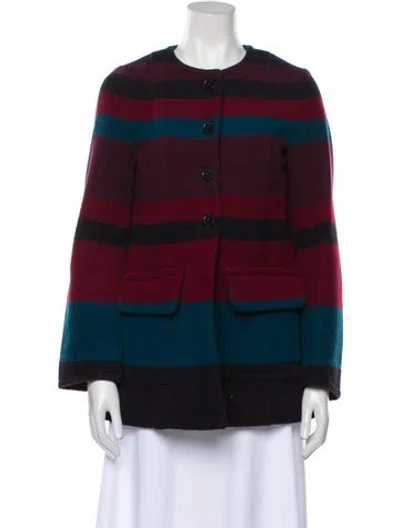 Pre-owned Marc By Marc Jacobs Wool Striped Coat In Multi