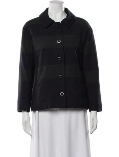Pre-owned Marc By Marc Jacobs Wool Striped Jacket In Black