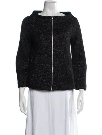 Pre-owned Marc By Marc Jacobs Wool Tweed Pattern Jacket In Black