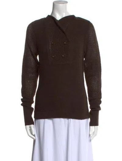 Pre-owned Marc By Marc Jacobs Wool V-neck Sweater In Brown