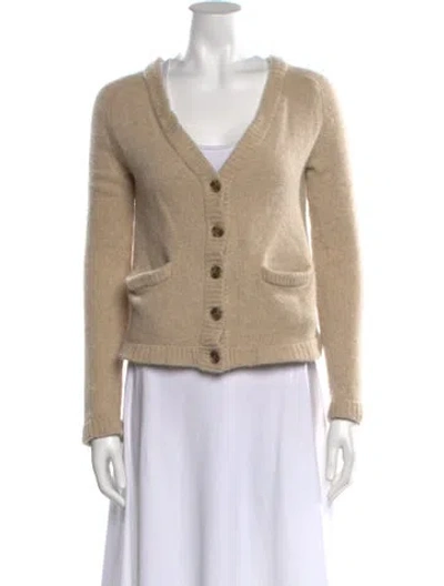 Pre-owned Marc By Marc Jacobs Wool V-neck Sweater In Gold