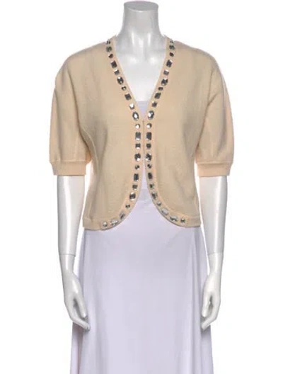 Pre-owned Marc By Marc Jacobs Wool V-neck Sweater In Neutral