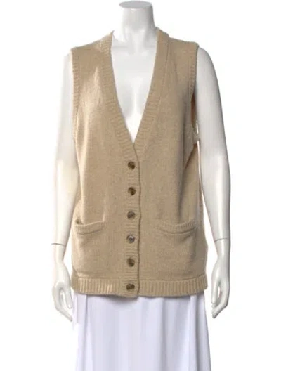 Pre-owned Marc By Marc Jacobs Wool V-neck Sweater In Neutrals