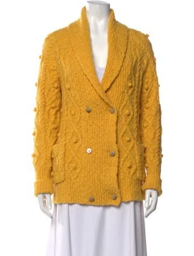 Pre-owned Marc By Marc Jacobs Wool V-neck Sweater In Yellow