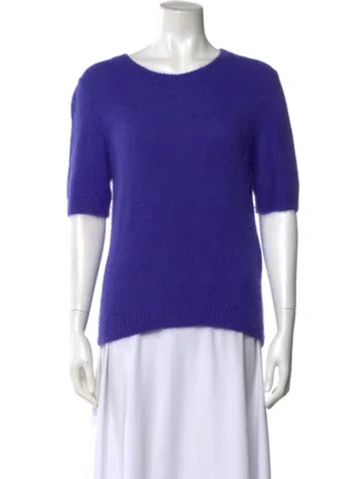 Pre-owned Marc Cain Angora Scoop Neck Sweater In Purple