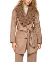 Marc Cain Coat With Statement Collar In Brown