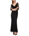 Marc Cain Elegant Maxi Dress With Lace In Black