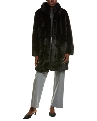 Marc Cain Faux Fur Coat In Black