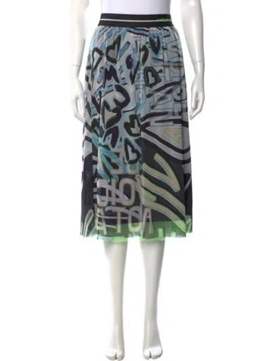 Pre-owned Marc Cain Graphic Print Midi Length Skirt In Multi