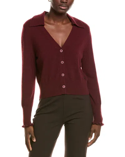 Marc Cain Knit Cashmere Cardigan In Burgundy