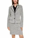 Marc Cain Knitted In Germany Boucle Blazer In Gray