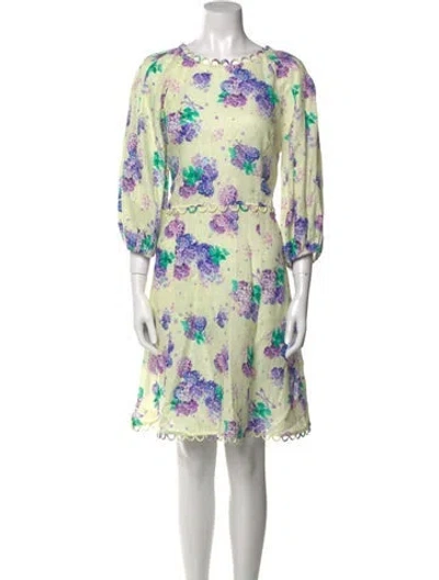 Pre-owned Marc Cain Linen Knee-length Dress W/ Tags In Green