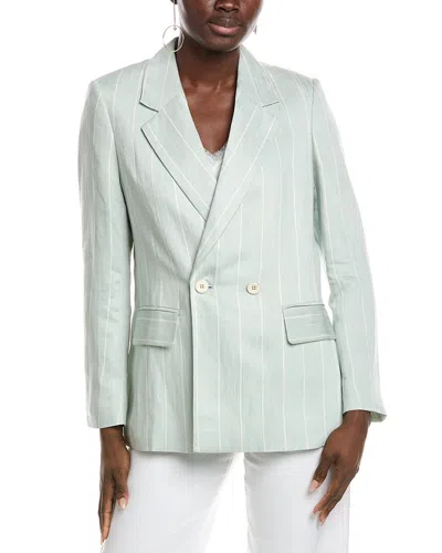 Marc Cain Linen-blend Blazer In Green