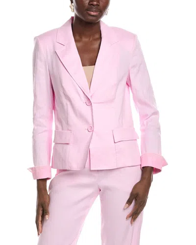 Marc Cain Linen-blend Blazer In Pink