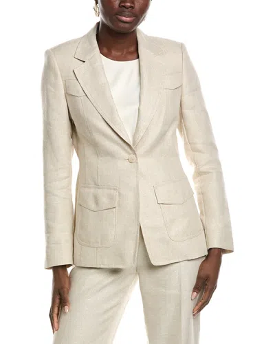 Marc Cain Linen-blend Blazer In Neutral