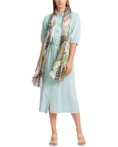 Marc Cain Linen-blend Maxi Dress In Purple