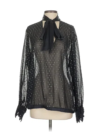 Pre-owned Marc Cain Long Sleeve Blouse In Black