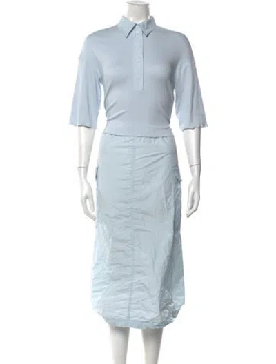 Pre-owned Marc Cain Midi Length Dress W/ Tags In Blue