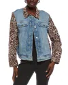 Marc Cain Mixed Media Jacket In Blue
