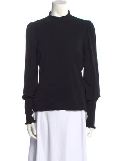 Pre-owned Marc Cain Mock Neck Long Sleeve Sweatshirt In Black