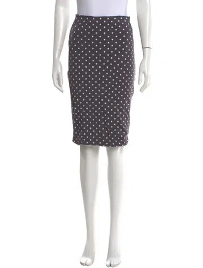 Pre-owned Marc Cain Polka Dot Print Knee-length Skirt In Gray