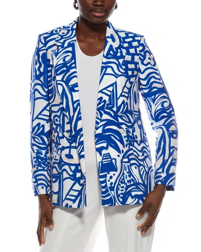 Marc Cain Printed Blazer In Blue