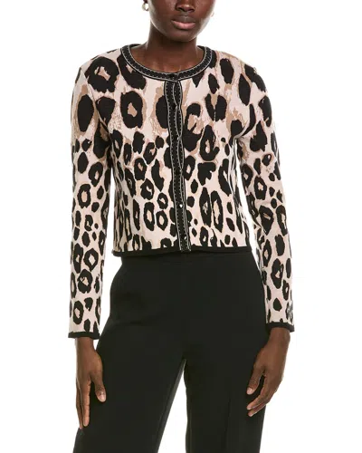 Marc Cain Printed Cardigan In Brown