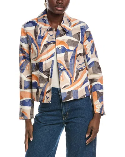 Marc Cain Printed Jacket In Blue