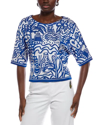 Marc Cain Printed Sweater In Blue