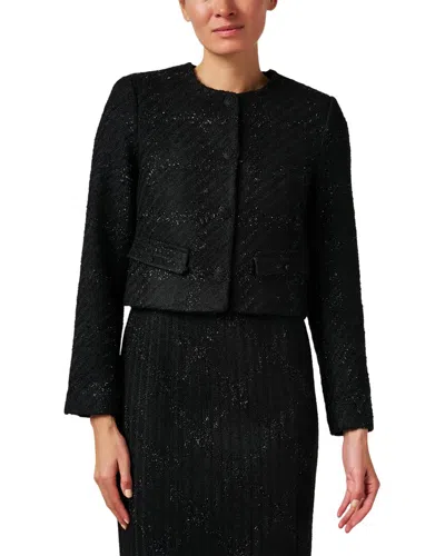 Marc Cain Short Plaid Cropped Jacket In Black