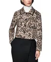 Marc Cain Short Scuba Jersey Leopard Print Jacket In Multi