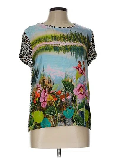Pre-owned Marc Cain Short Sleeve Blouse In Green