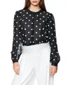 Marc Cain Silk And Linen Polka Dot Blouse In Black