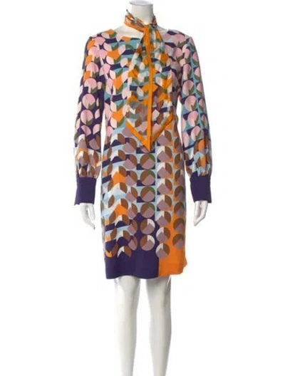 Pre-owned Marc Cain Silk Knee-length Dress In Multi