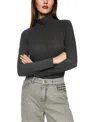 Marc Cain Slim-fit Lurex Long-sleeved Top In Black