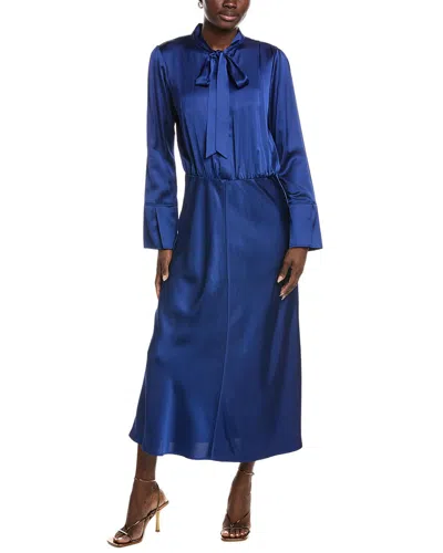 Marc Cain Solid Maxi Dress In Blue