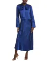 Marc Cain Solid Maxi Dress In Blue