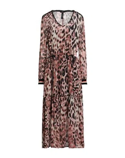 Marc Cain Sports Woman Midi Dress Beige Size 1 Viscose, Polyester In Animal Print