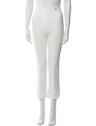 Pre-owned Marc Cain Straight Leg Pants In White
