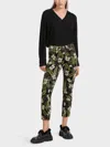 MARC CAIN VELVET SILEA PRINT JEAN PANT NIGHT TRAIN THEME IN BLACK