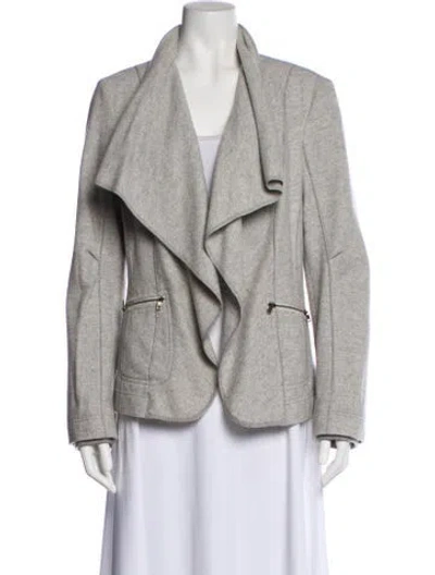Pre-owned Marc Cain Virgin Wool Jacket In Gray