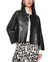 Marc Cain Wide Sleeve Lightweight Leather Jacket In Black