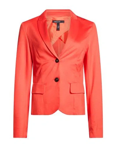 Marc Cain Woman Blazer Coral Size 5 Viscose, Polyamide, Elastane In Red