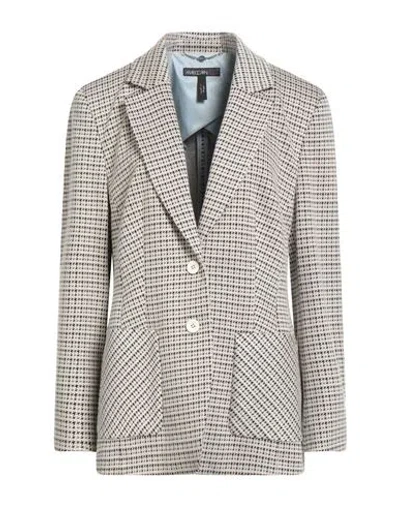 Marc Cain Woman Blazer Light Grey Size 6 Viscose, Polyamide, Elastane In Neutral
